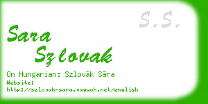 sara szlovak business card